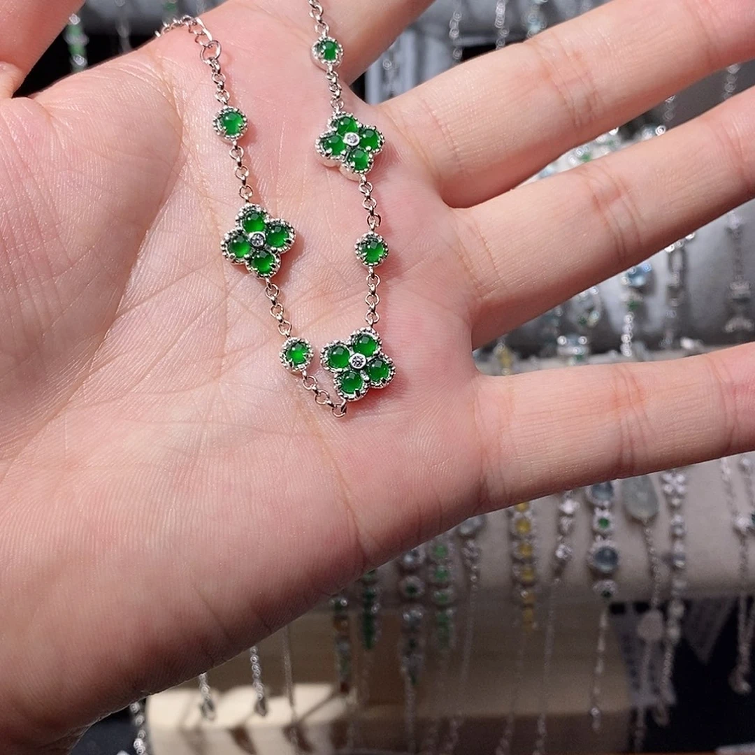 翡翠银S925镶嵌手链