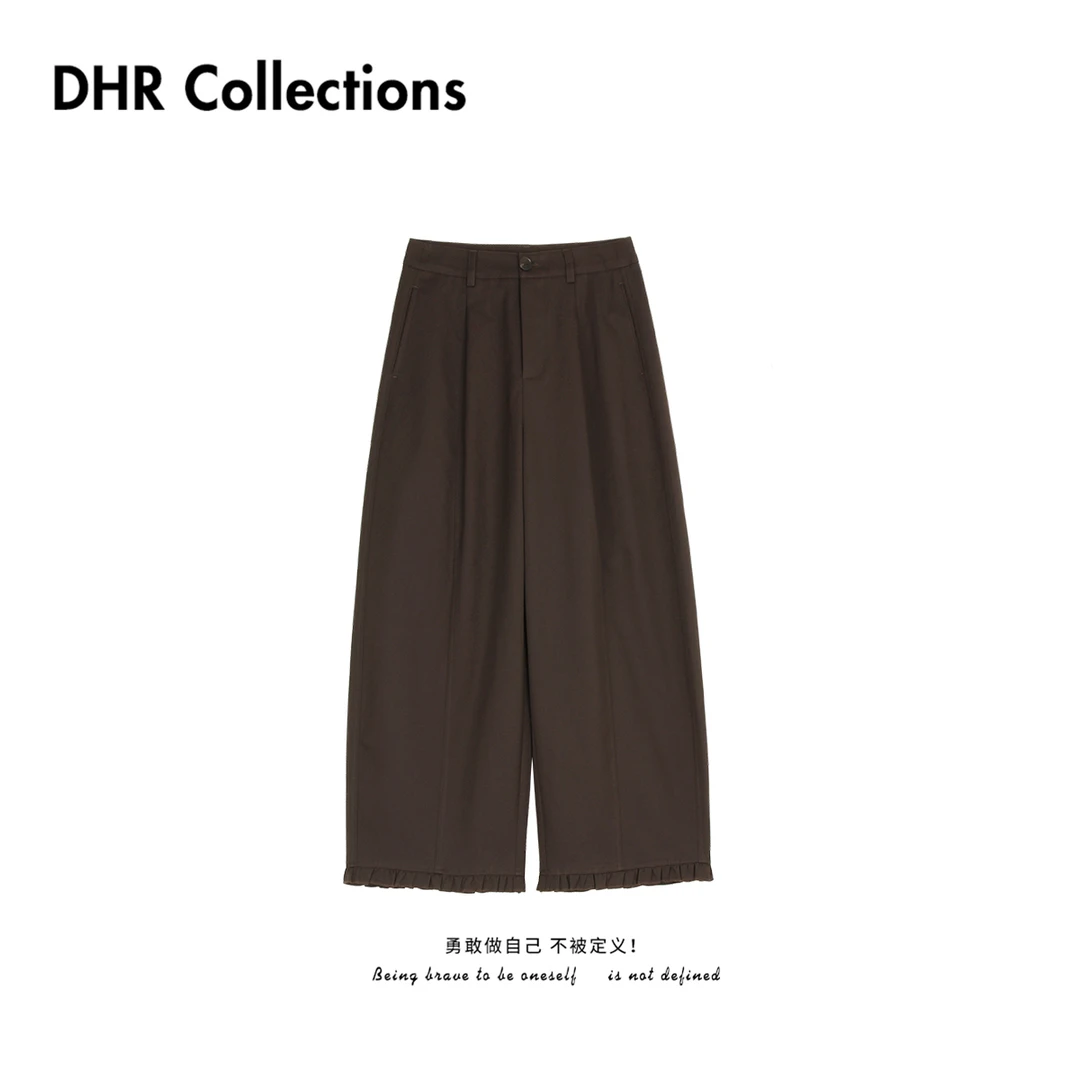 豆豆6【蛋白肽花瓣裤】秋季定制中高腰裤腿长裤休闲裤女裤子-DQ8018