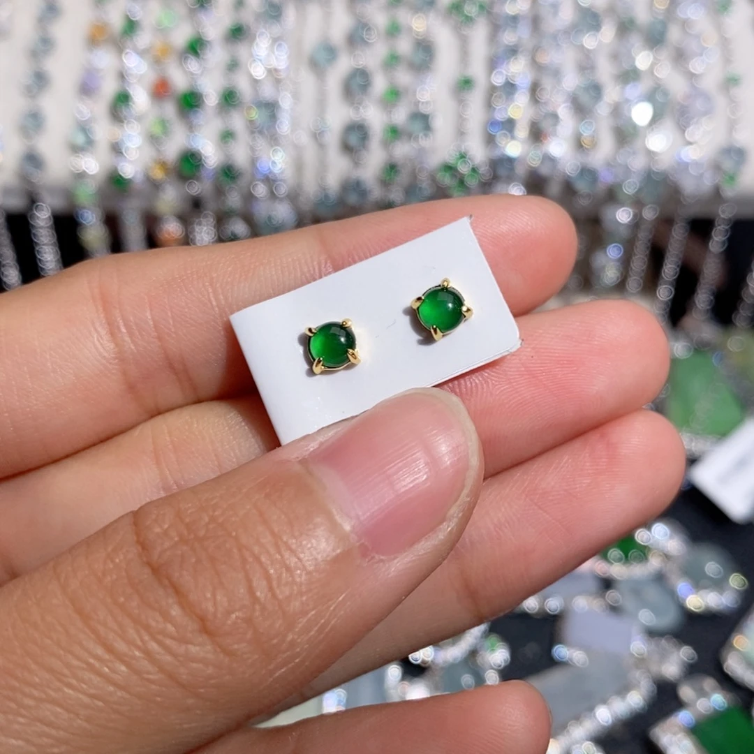 翡翠银S925镶嵌耳饰(****c c c