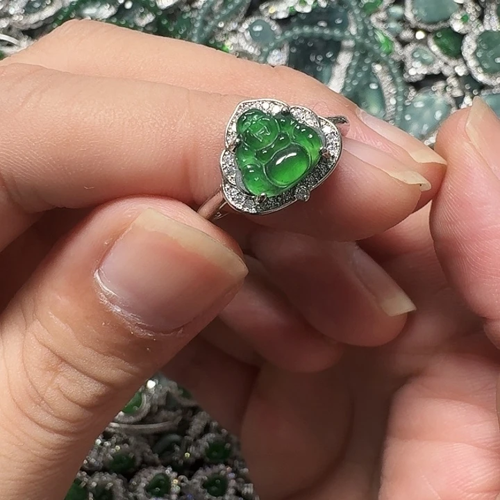 翡翠未镶嵌颈饰天然A货翡翠放漏