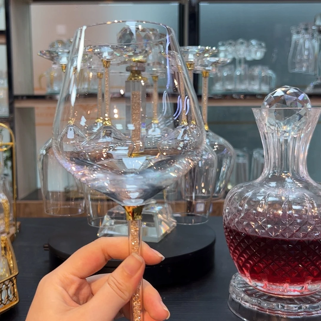水晶玻璃手柄款红酒杯