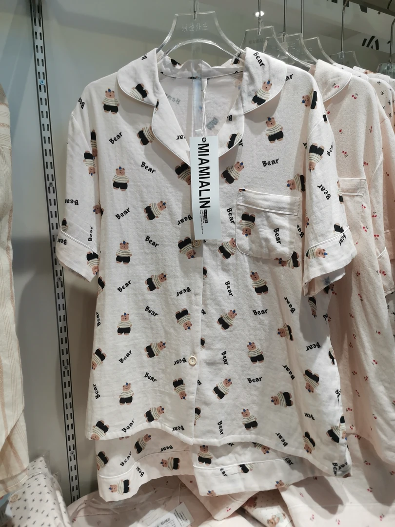 Miamialin 卡通小熊短袖短裤款家居服套装