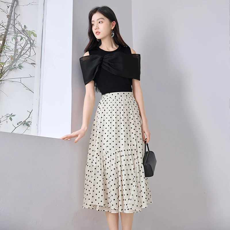 【许半夏推荐】M85S181毛针织衫 香影法式露肩上衣女夏季新款设计