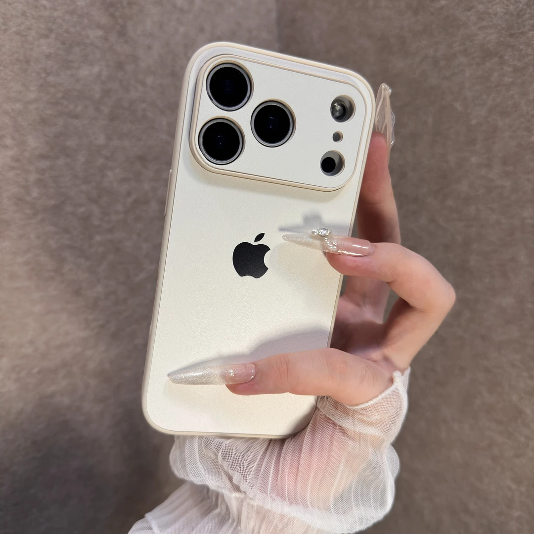 秒变17简约皮质适用苹果17promax手机壳全包16小众15个性14网红女