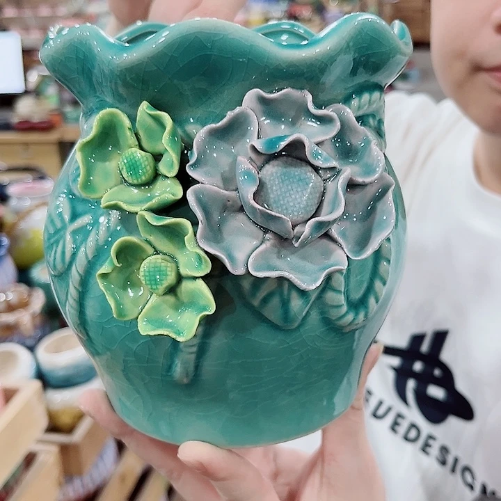 有孔.凑单10元陶瓷花盆发货！