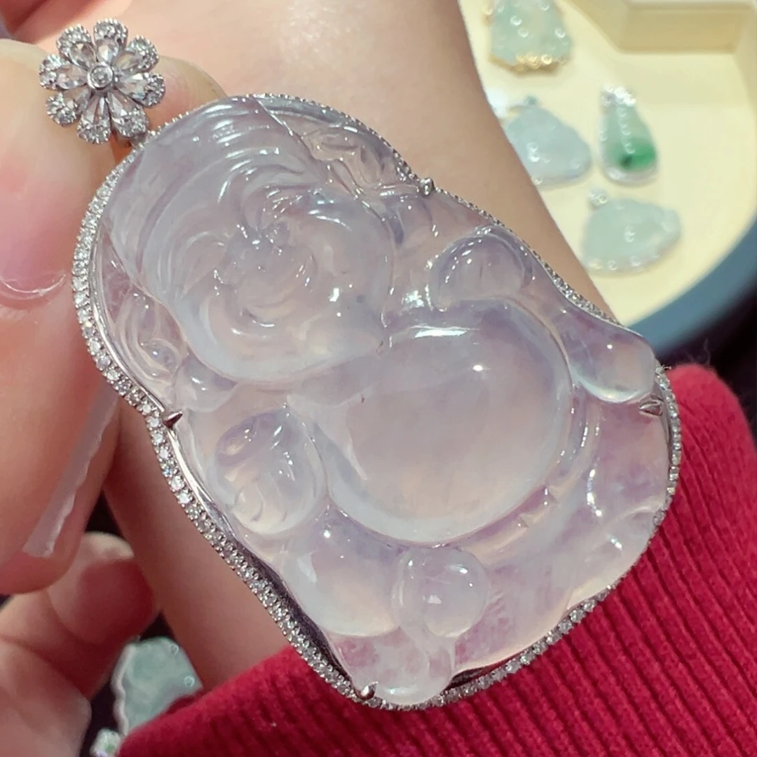 翡翠颈饰18K金镶嵌吊坠