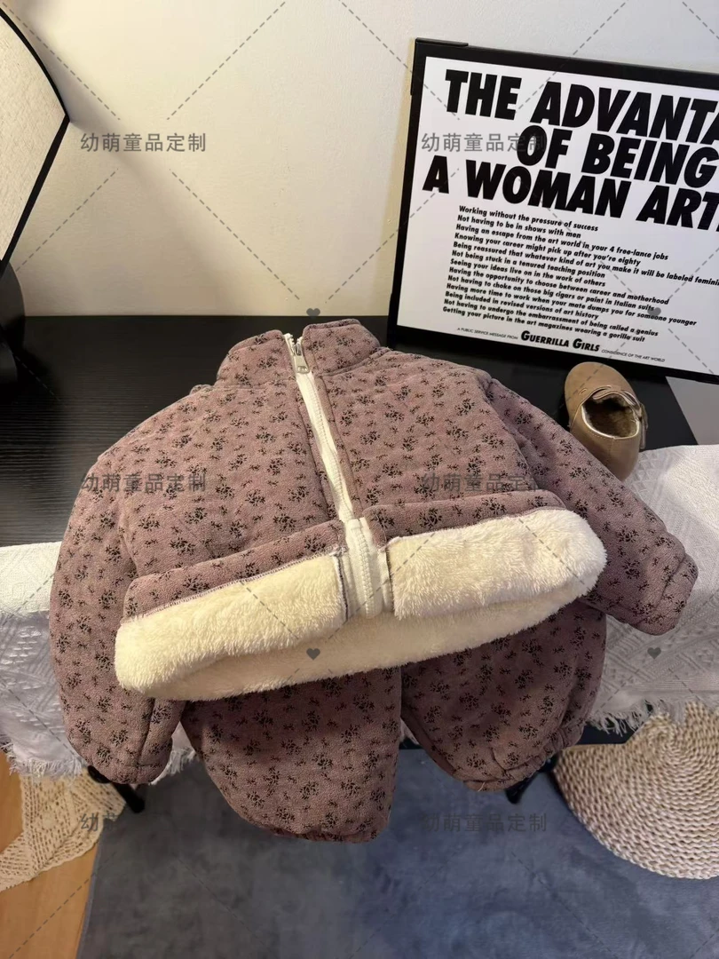 【700克】儿童冬季加厚加棉加绒套装三合一拉链碎花家居服套韩版