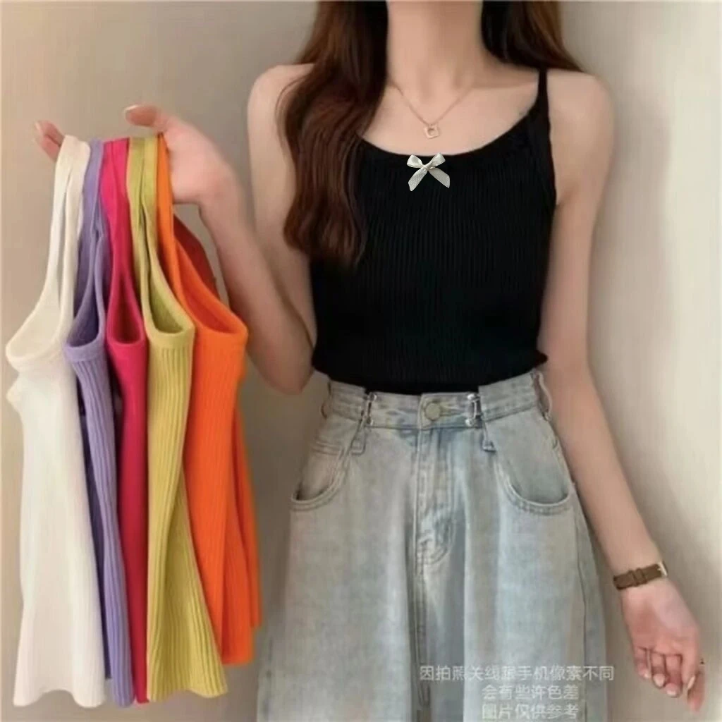 冰丝夏季大码胖MM200斤彩色吊带女背心打底显瘦时尚百搭外穿通勤