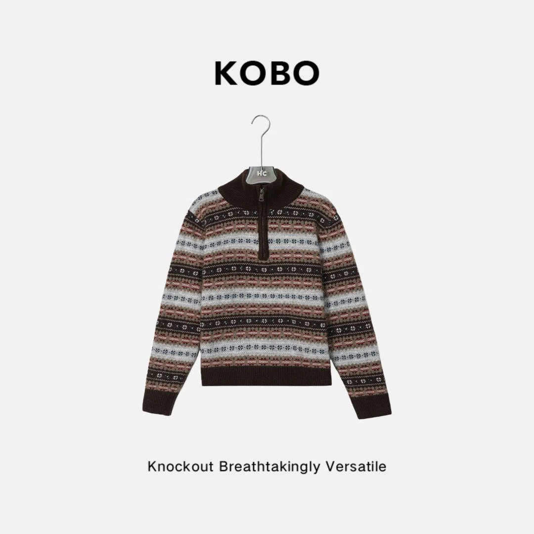 【KOBO】X9012燕麦可可&100%密熊绒丨针织衫毛衣长衣女