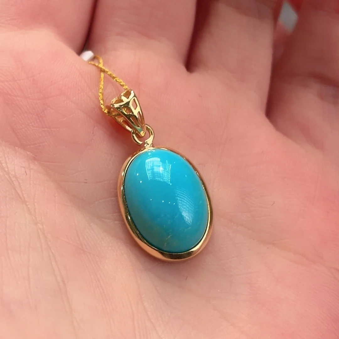 绿松石银S925镶嵌颈饰