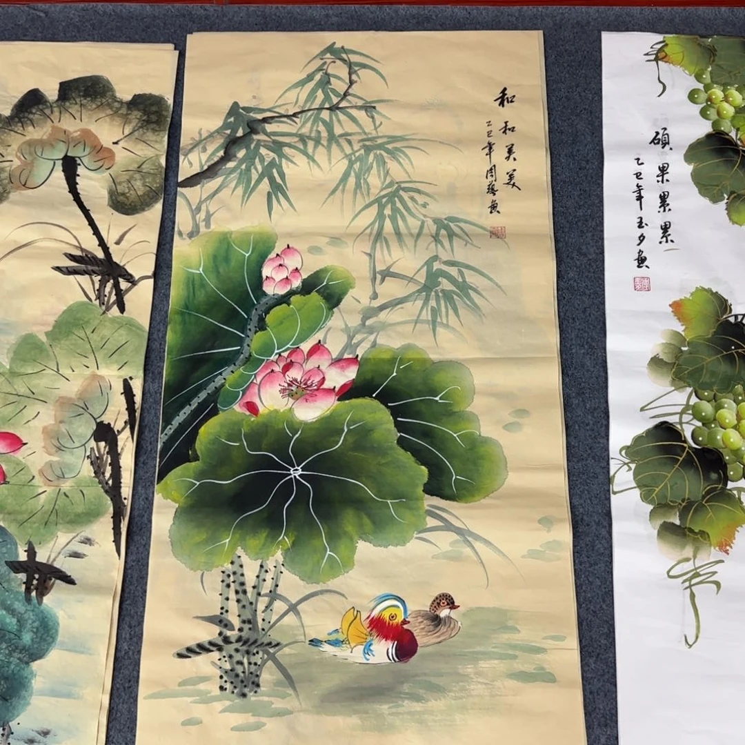 国画尺寸50X100手绘作品