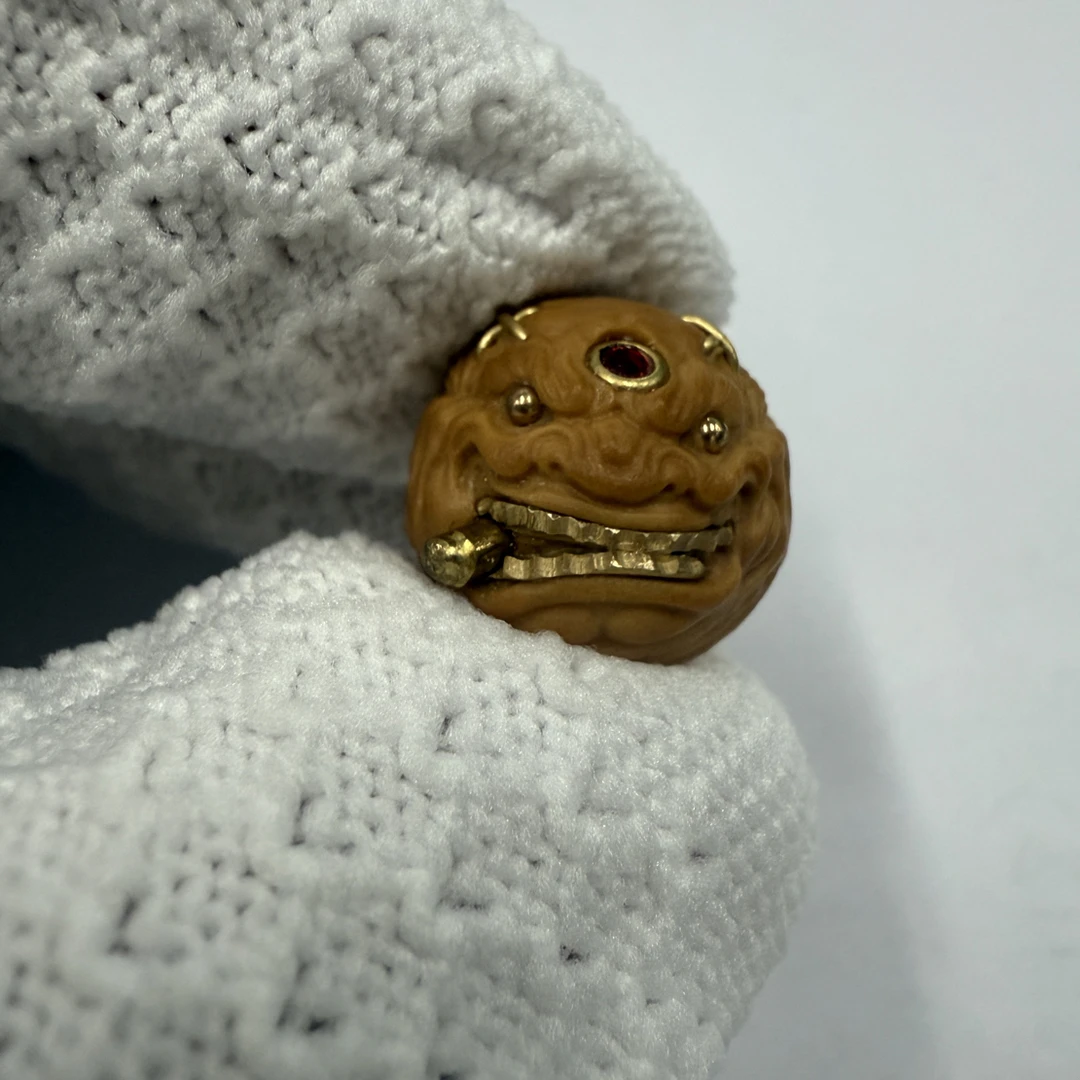 猴头核桃单珠雕刻烟鬼恶僧配饰尺寸16mm左右百搭