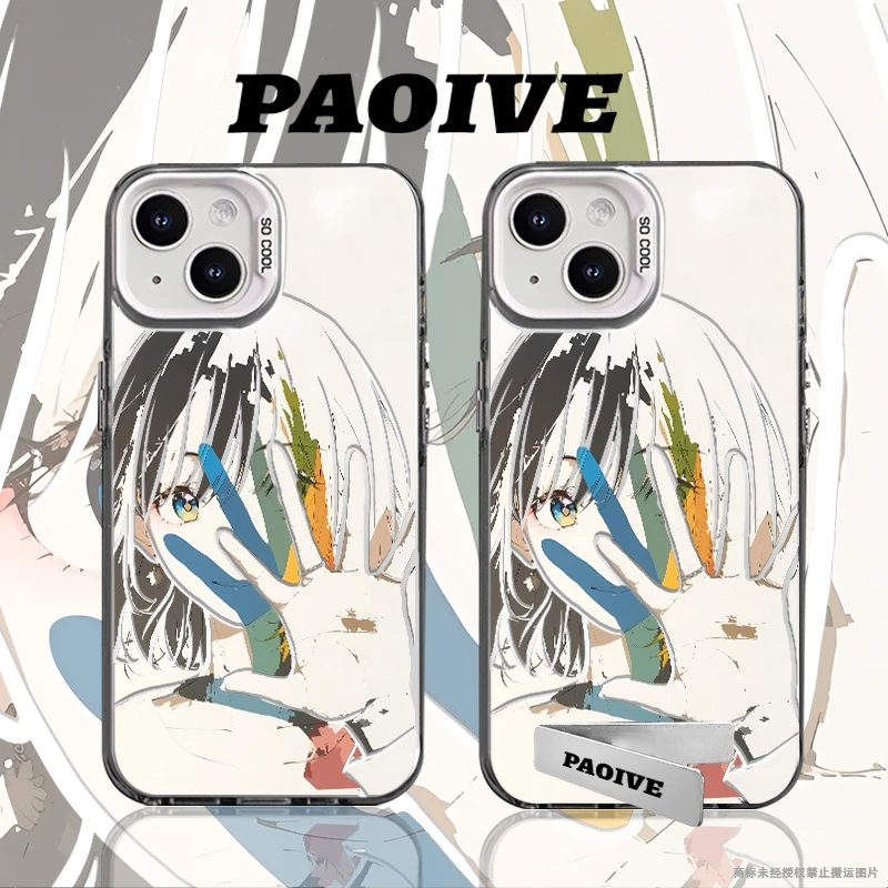 适用苹果华为vivo一加iPhone14小米三星阳光少女防摔彩银手机壳