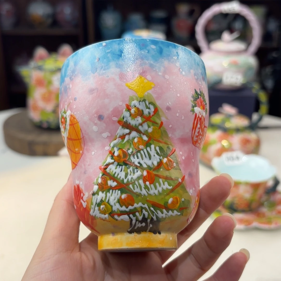 景德镇手绘高温釉下彩陶瓷茶具