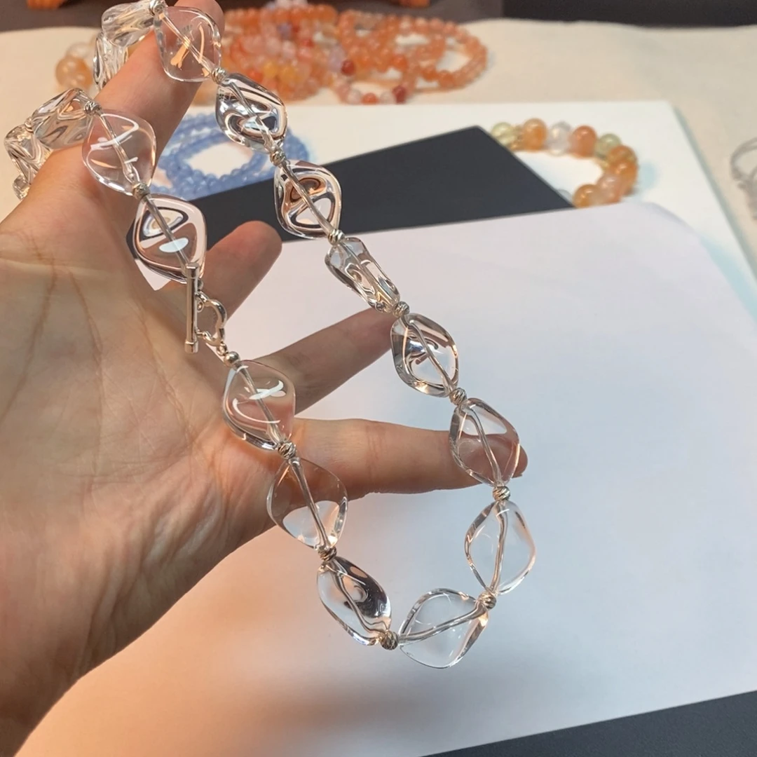 项链白水全净体 扁豆