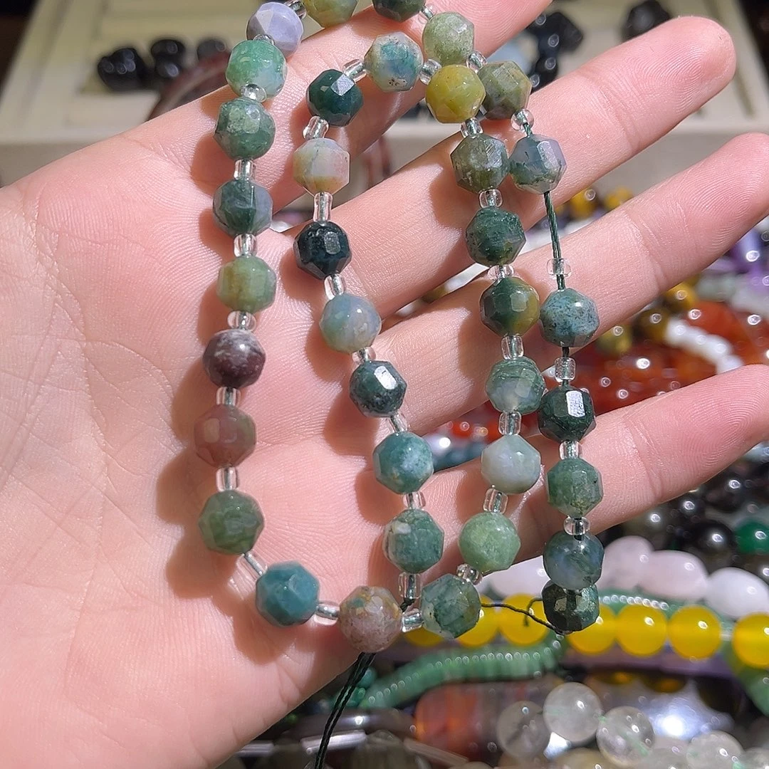 玛瑙/玉髓未镶嵌珠宝半成品印度水草玛瑙