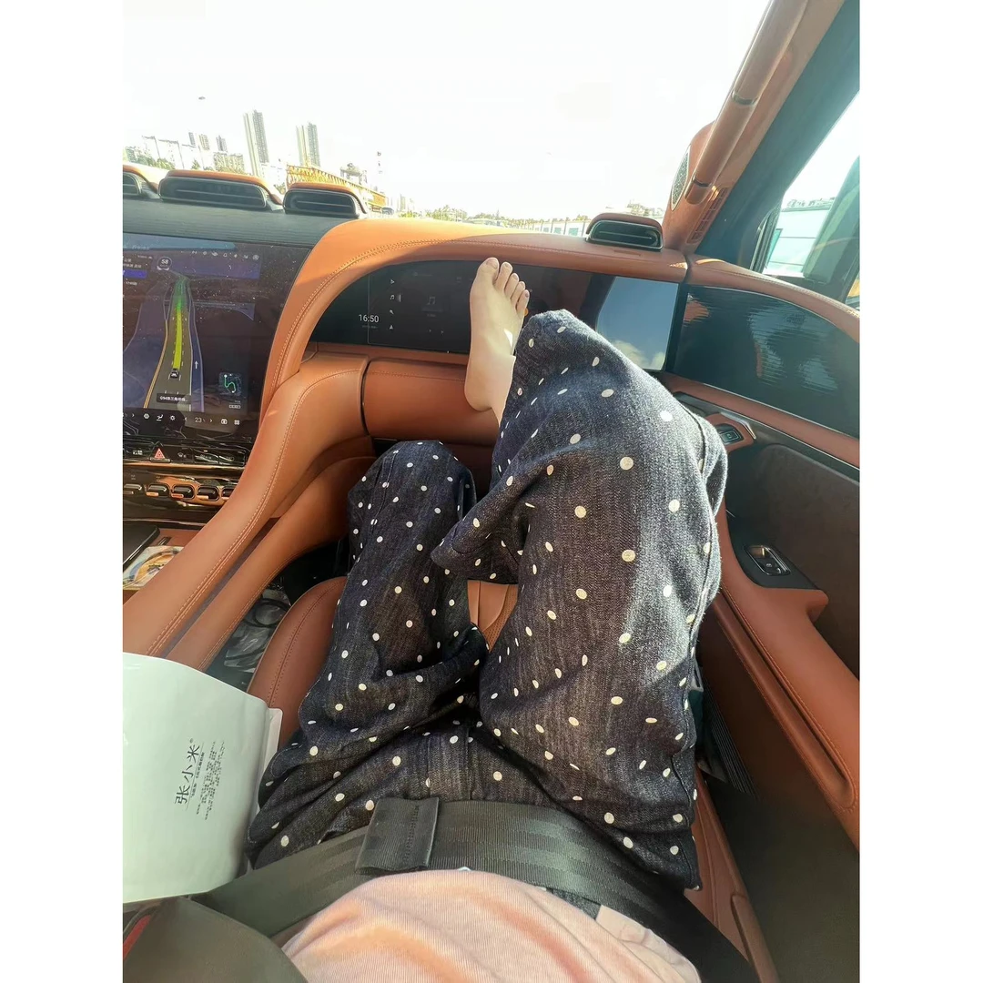 【藏青白波点】CHUN家夏款直筒裤