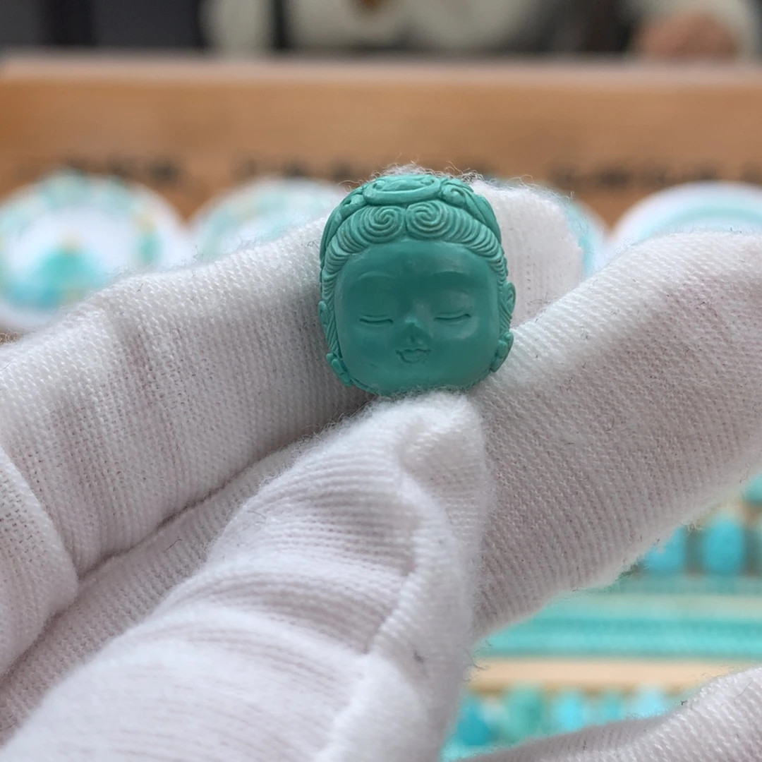 绿松石未镶嵌绿松石宝宝佛头