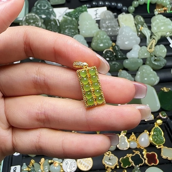 颈饰银S925镶嵌和田玉