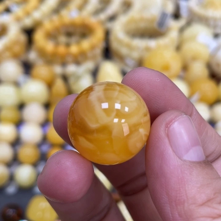 裸石蜜蜡未镶嵌21mm焦皮 橘红