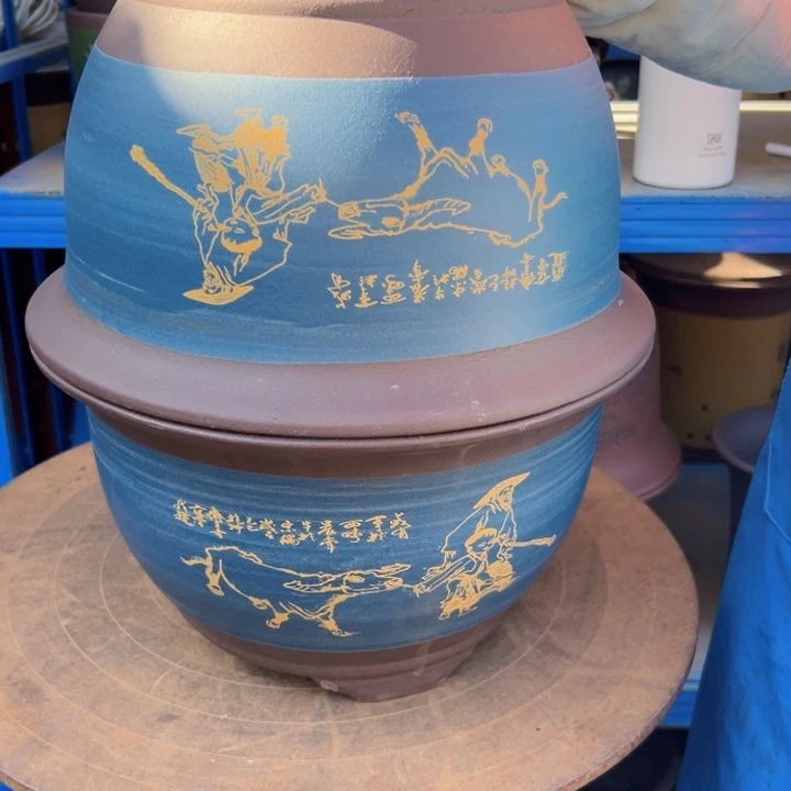 30+30蓝放牛娃三角金钟花盆