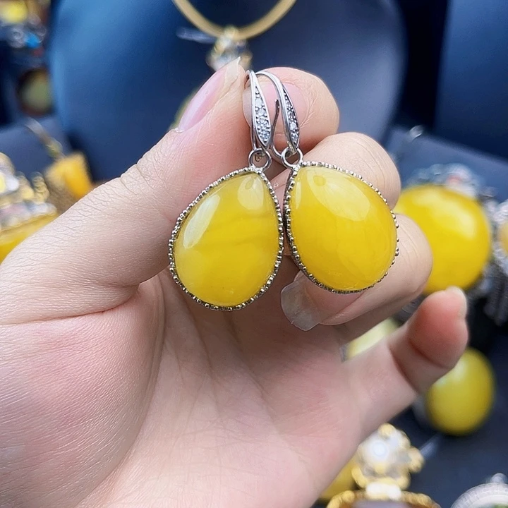 琥珀银S925镶嵌裸石