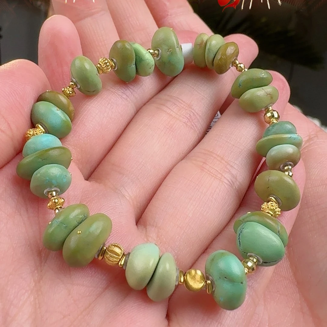 绿松石珠宝奇石18K金镶嵌