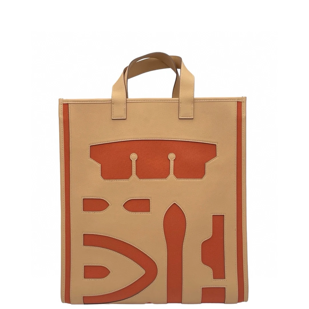 99新 Hermes/爱马仕 petit h s皮 玛萨拉茶色/奶茶色 橙色 1215a5