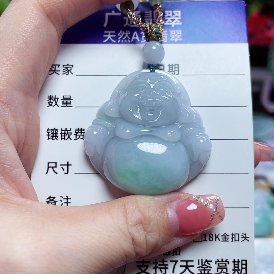 翡翠未镶嵌颈饰佛公09