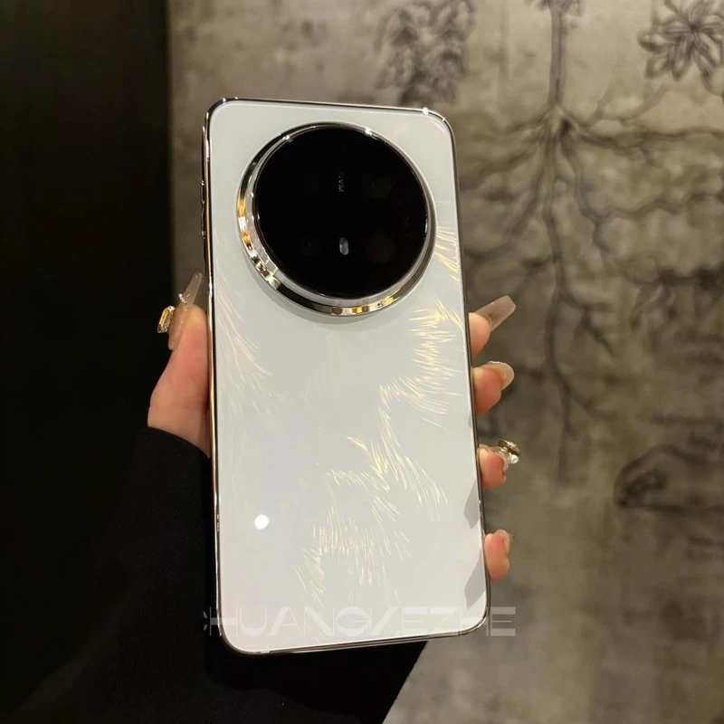 高级适用华为Mate70pro+玻璃流光羽纱Mate70电镀框镜头全包手机壳