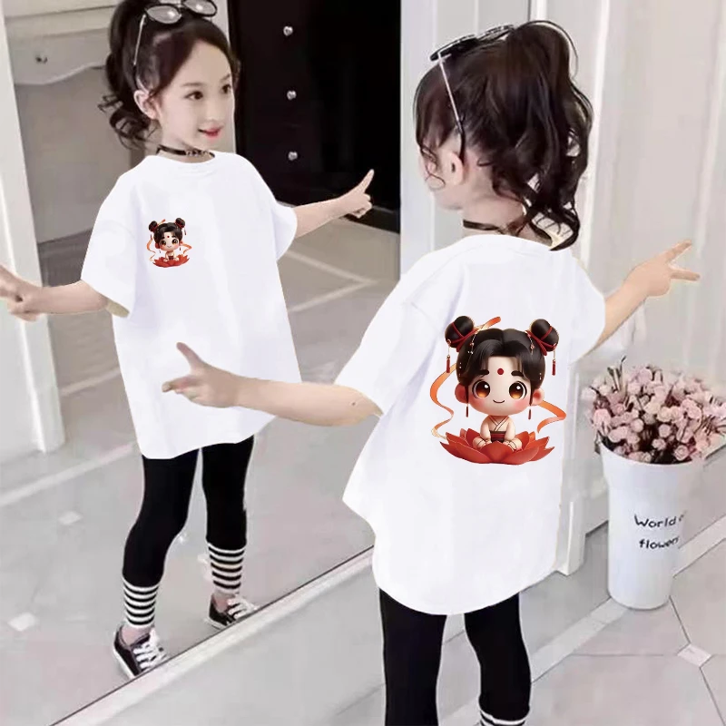 童装哪吒儿童男女童t恤短袖上衣2025新款夏装白色休闲内搭打底衫