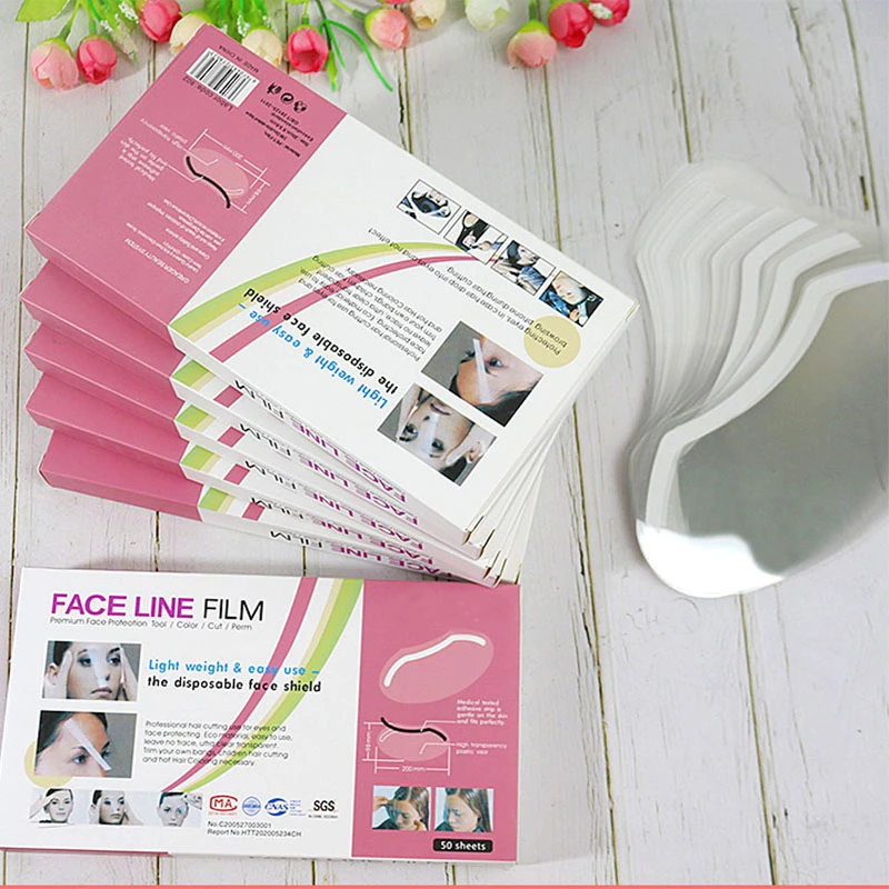 剪发刘海贴遮挡脸护眼烫染发工具焗油理发一次性透明面罩美发用品