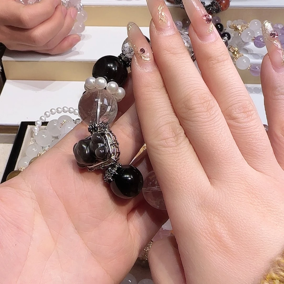 水晶手链未镶嵌摆****喵把