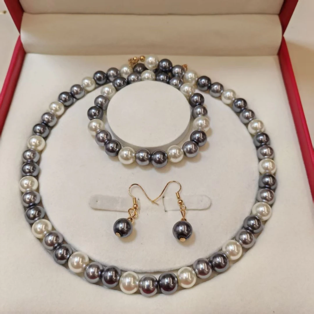 合金亚克力项链 诗美恋妈妈气质蓝色星空套盒紫色大点位混彩