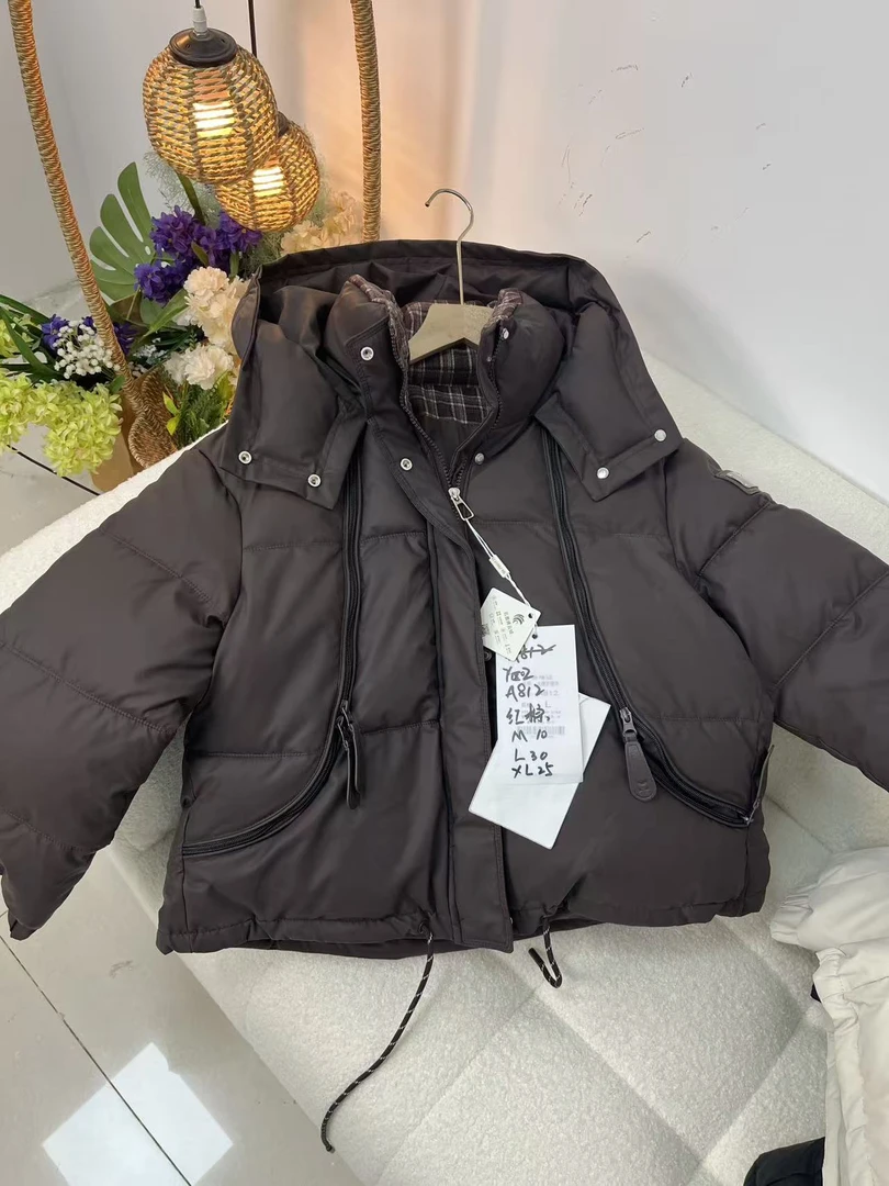 Y02区A812红棕色假两件韩版常规女棉服