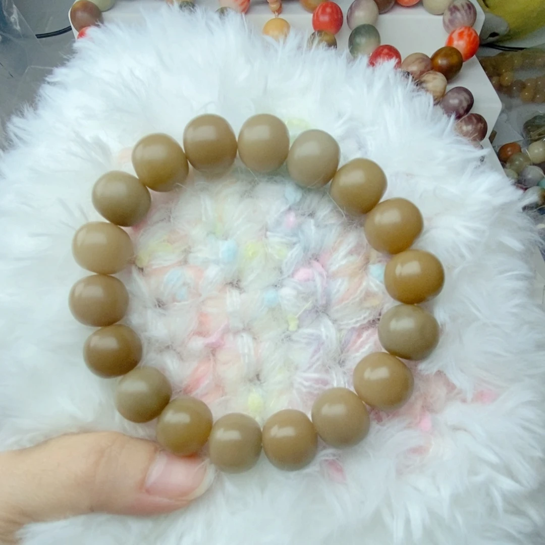 吊坠菩提根/象牙果手工干磨卡14奶咖色