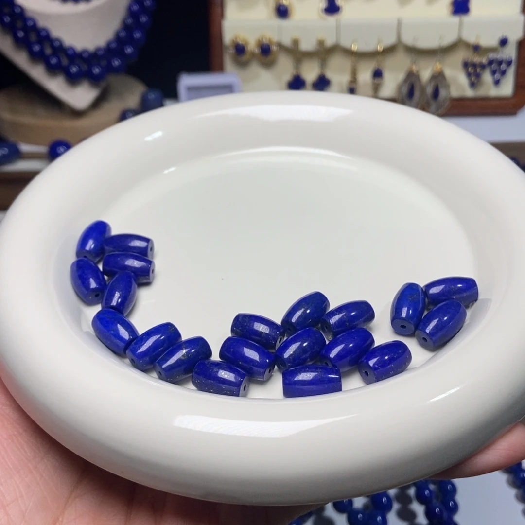 青金石未镶嵌桶珠8×12多样性发其一