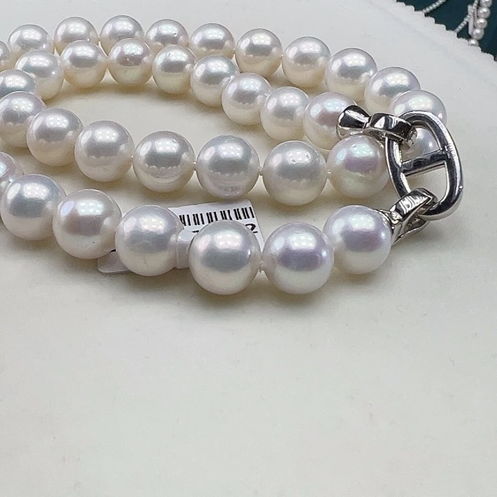 颈饰淡水珍珠银S925镶嵌➕10-11高品极光炫彩