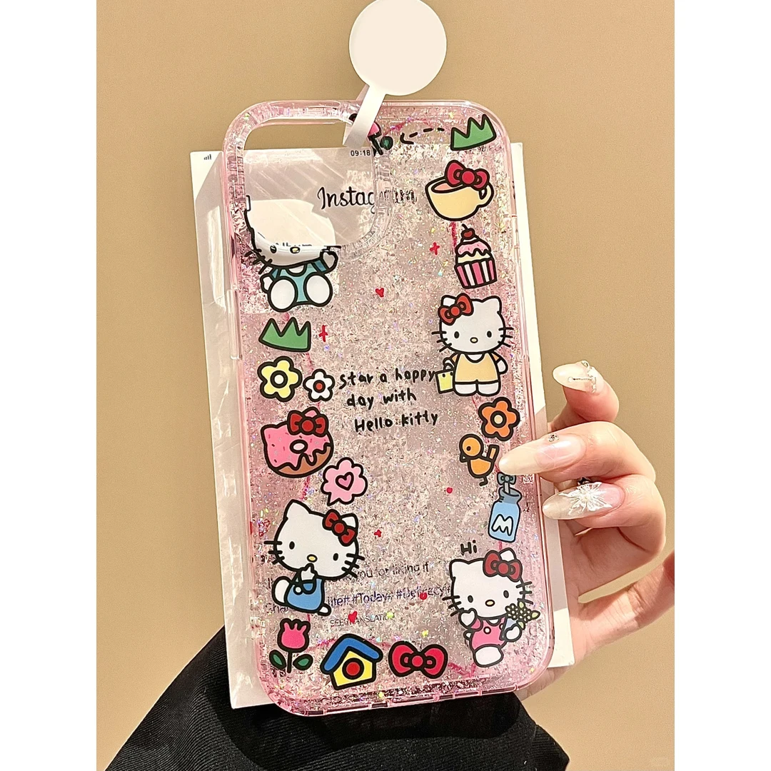 BANCA闪粉围边甜品kitty适用iPhone16promax手机壳苹果15/14/1312