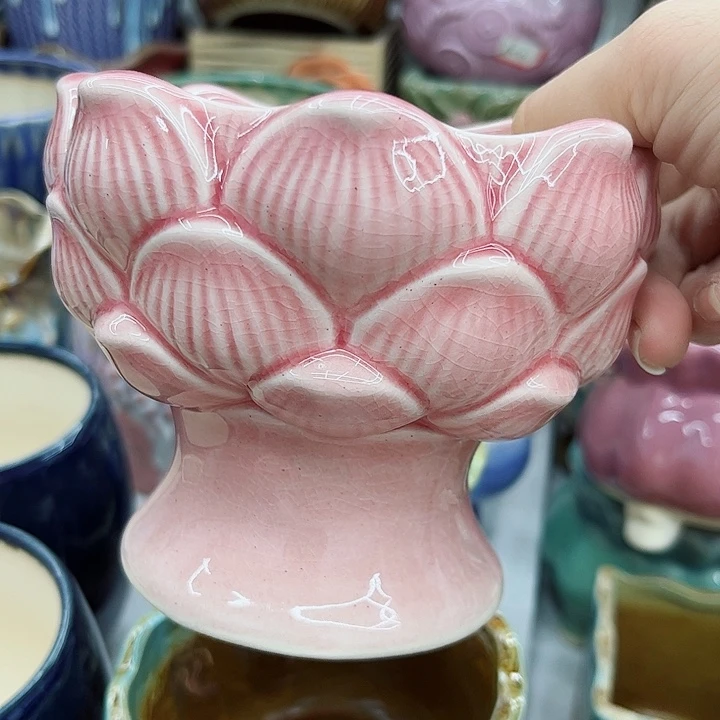 多肉绿植陶瓷花盆9.9包邮，有孔