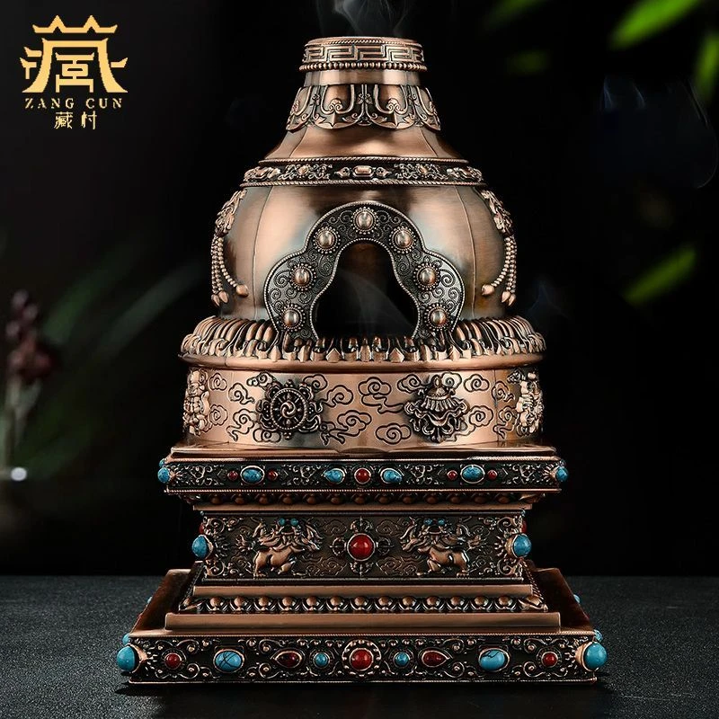 【西藏包邮】藏村八吉祥熏香炉家用烟供炉煨桑炉供火供炉香薰炉