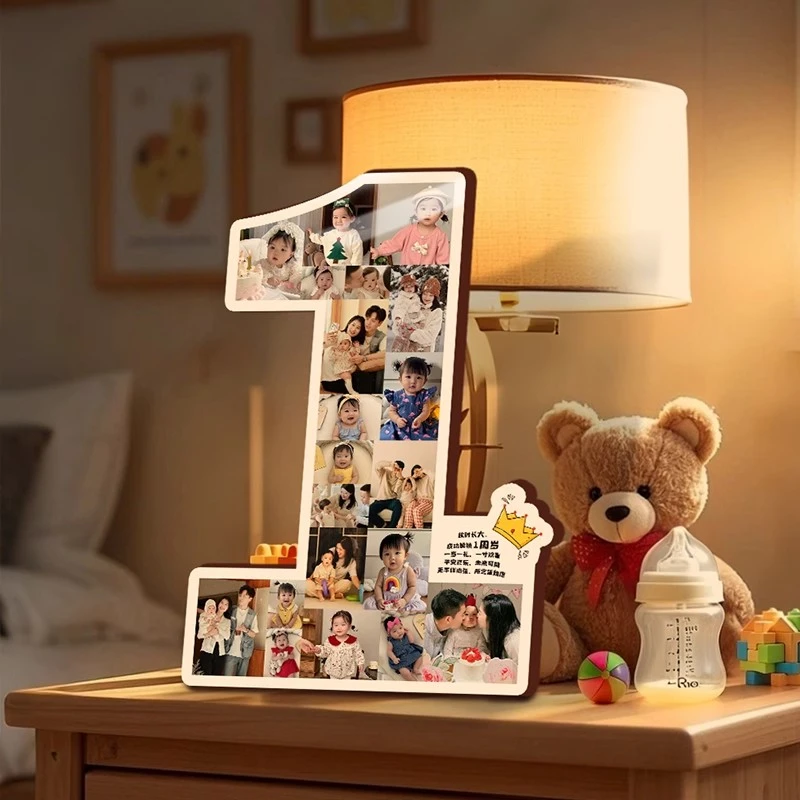 百天纪念生日布置相框定制摆挂两用照片打印儿童成长记录数字摆台