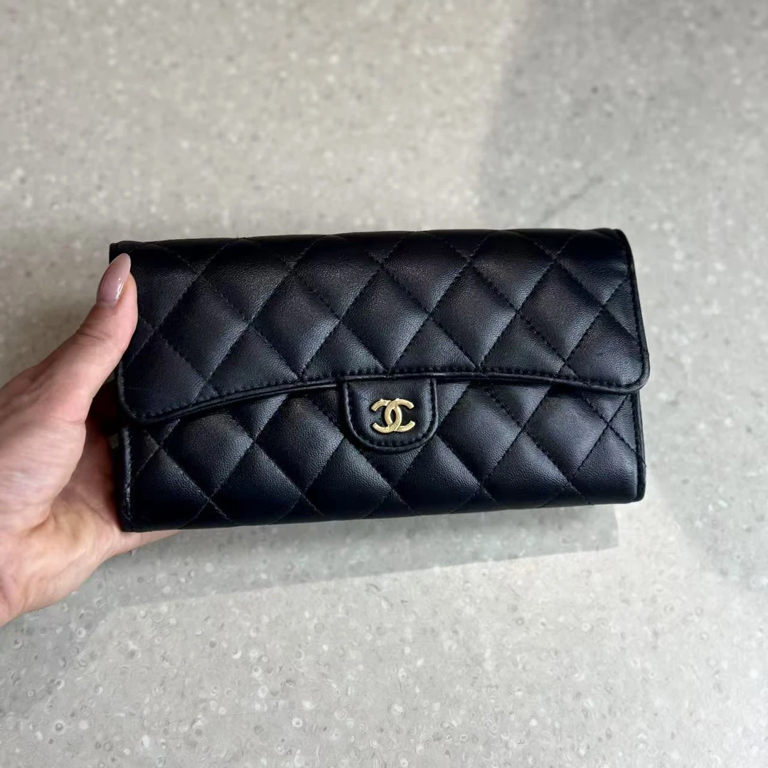 95新 Chanel/香奈儿 黑金羊 香奈儿/钱包/卡包/sk 3006