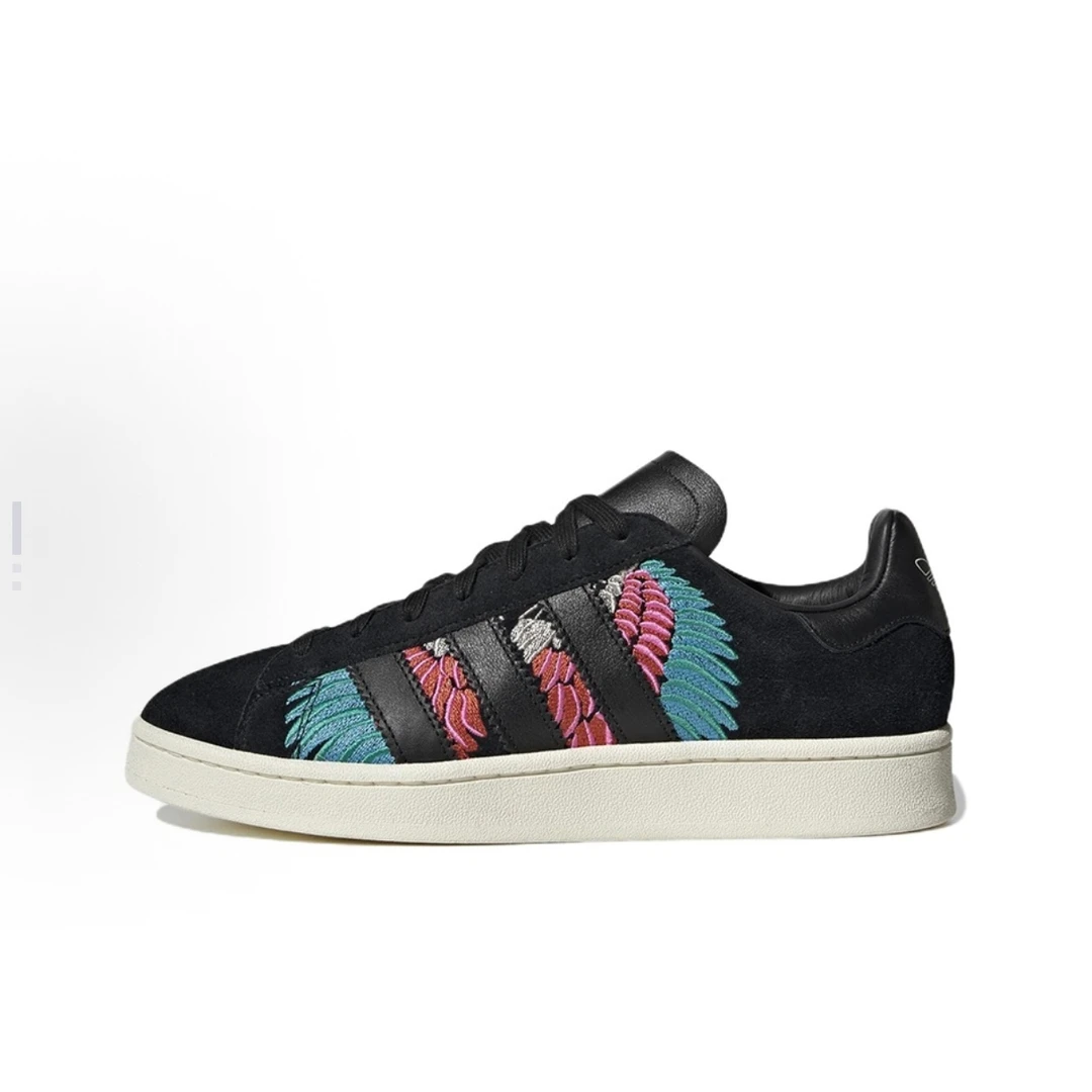 adidas originals潮流 蜂鸟羽毛 低帮 板鞋 男女同款 黑蓝HQ6639