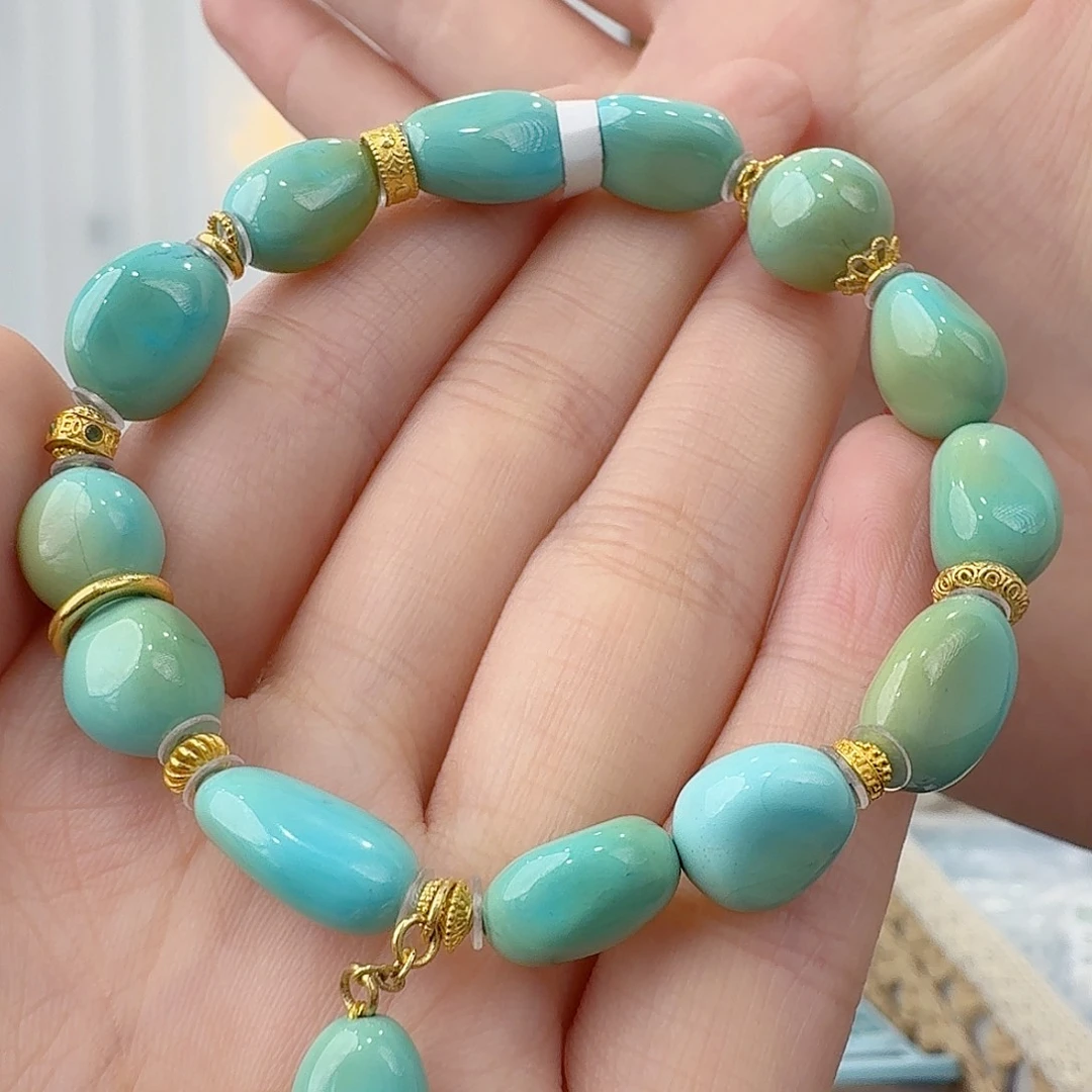 绿松石18K金镶嵌珠宝奇石