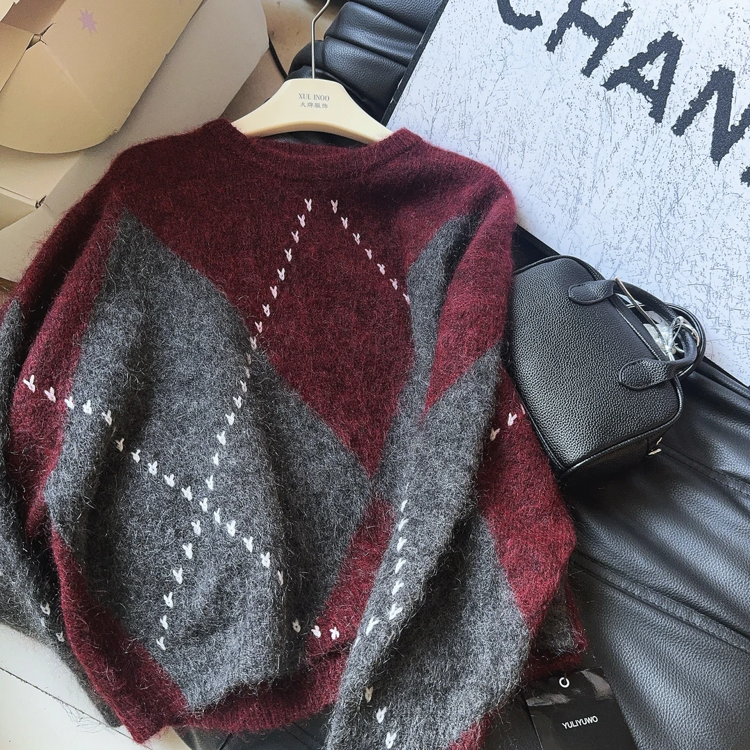 丨秋冬新款多色圆领重工麻花编织套头针织衫 5258