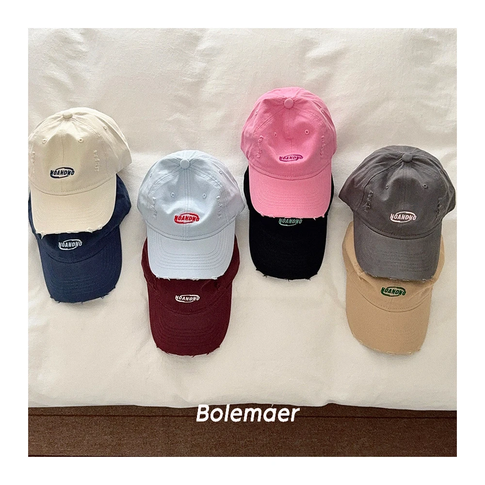 韩系简约儿童帽子秋季百搭软顶棒球帽男童女孩凹造型宝宝鸭舌帽