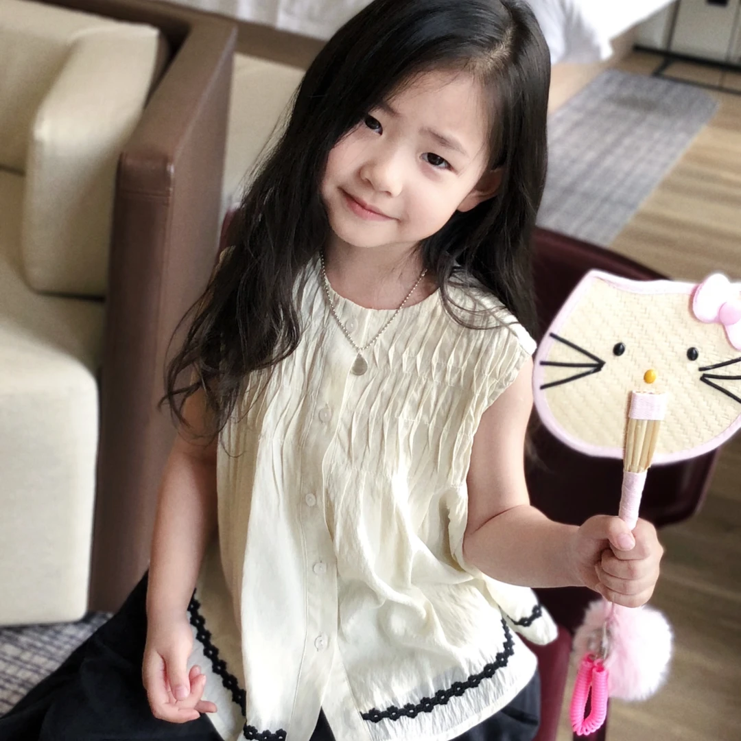 重工女童气质打揽衬衫  25X138+裤子套装25X142