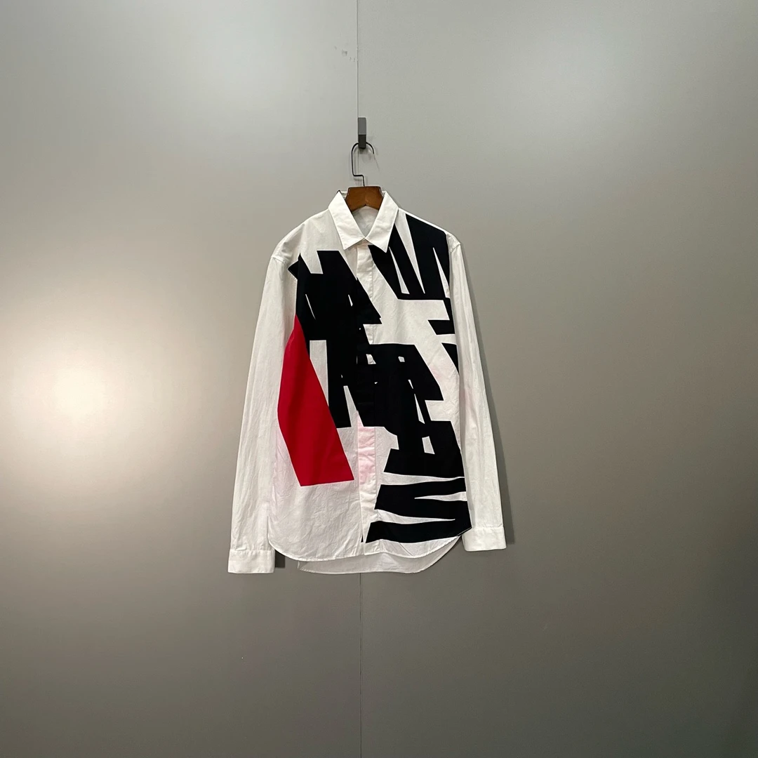 95新 DIOR/迪奥 (bb1）迪奥 白色印花衬衫 37码/无领标