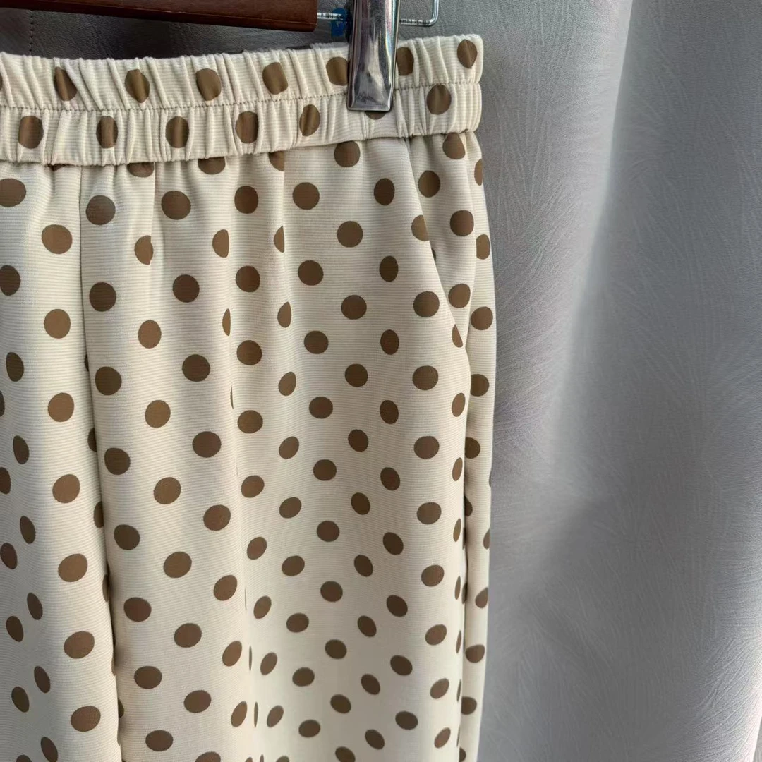 1205 复古波点印花显瘦减龄百搭高腰女哈伦裤